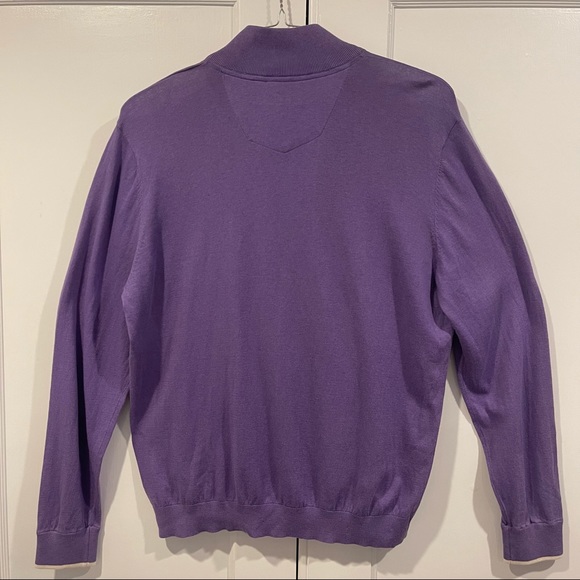 ROBERT GRAHAM ‘WALKENFUSS’ 1/4 ZIP CLASSIC LONG SLEEVE KNIT-CASHMERE/SILK/COTTON - Picture 3 of 11